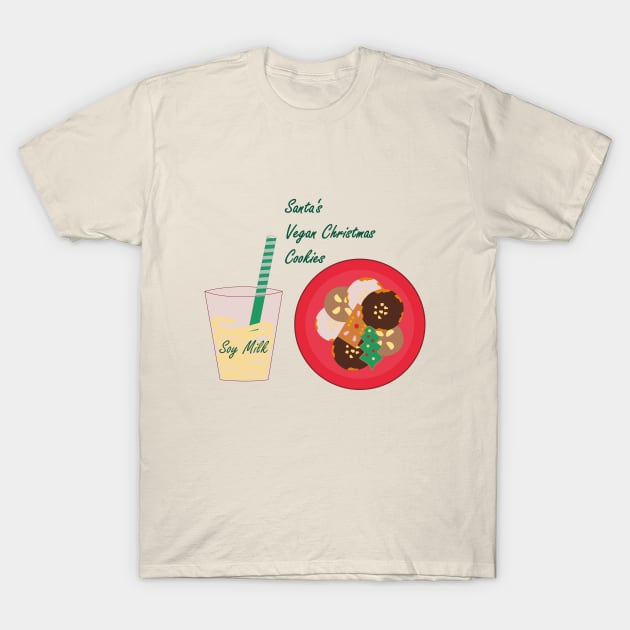 Santa's Vegan Christmas Cookies T-Shirt by Anke Wonder 